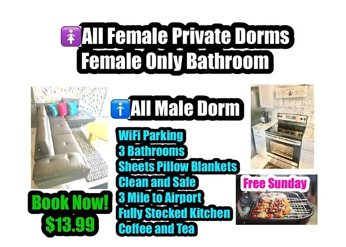Miami International Hostel - Airport - Downtown- Wynwood - Little Havana Women Only Rooms - Men Only Rooms - No Mix Dorms
