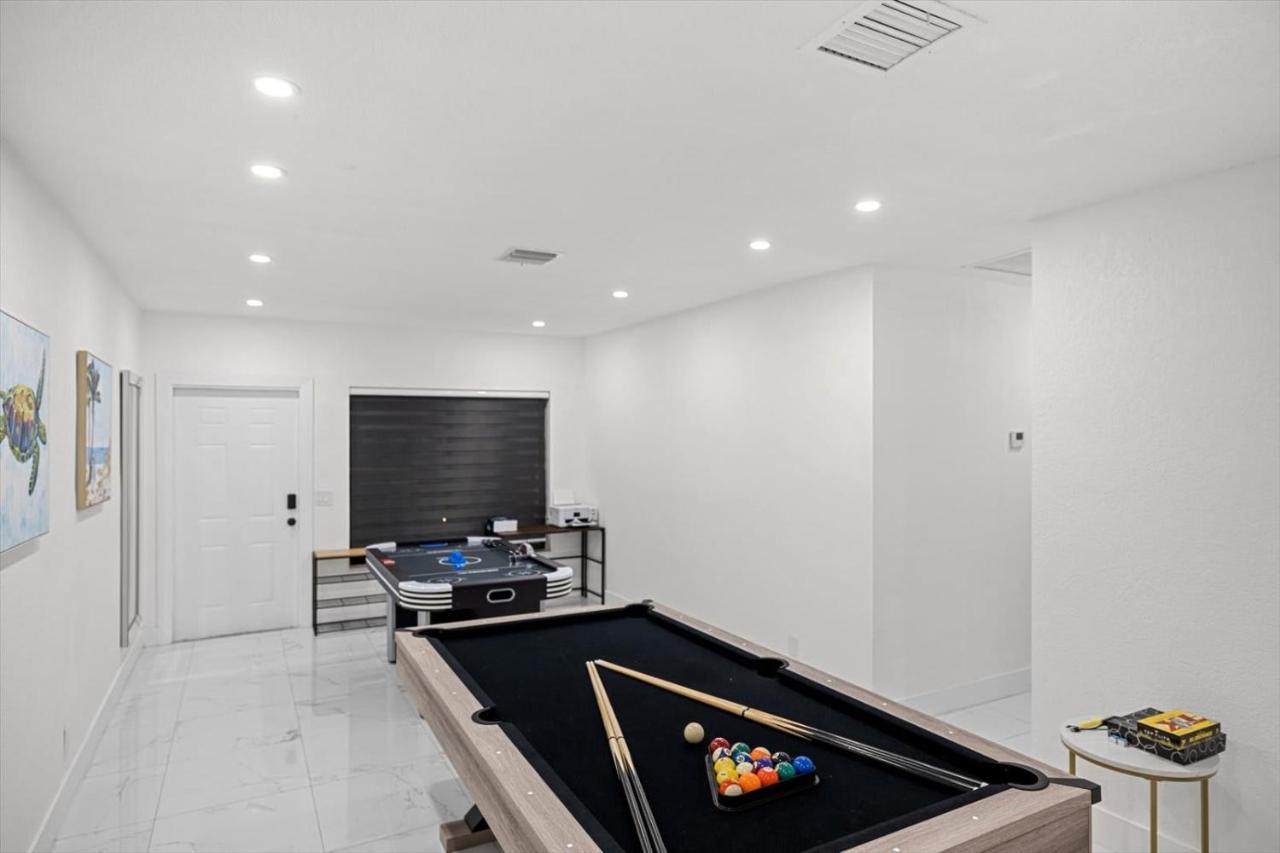 Villalee-jungle Palm Island White Marble Pool Area Miami